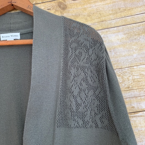 🍱Studio Works Olive Green Knitted Cardigan - Picture 2 of 5